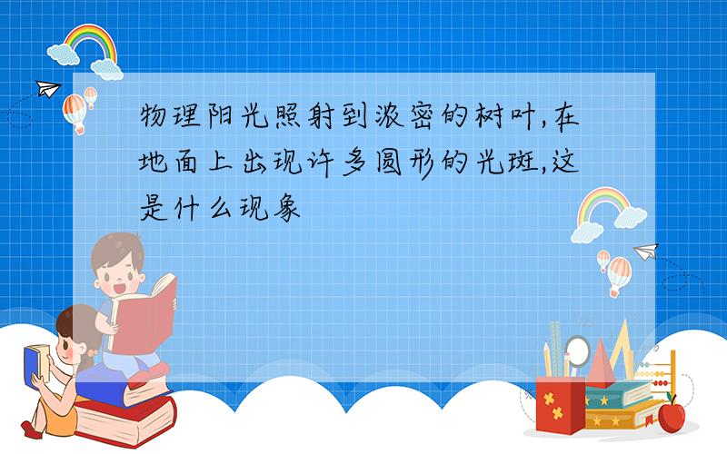 物理阳光照射到浓密的树叶,在地面上出现许多圆形的光斑,这是什么现象