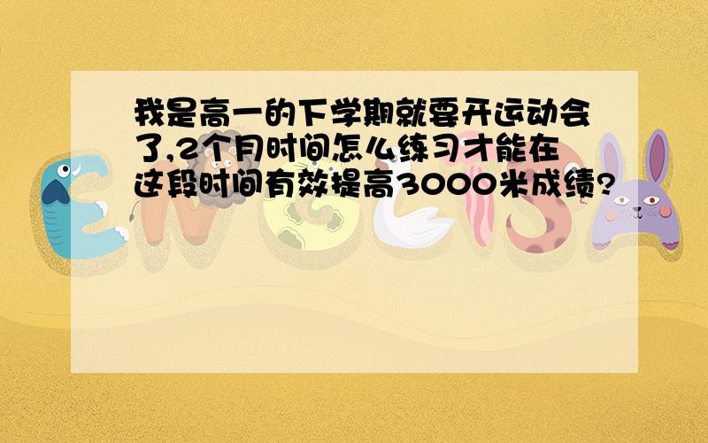 我是高一的下学期就要开运动会了,2个月时间怎么练习才能在这段时间有效提高3000米成绩?