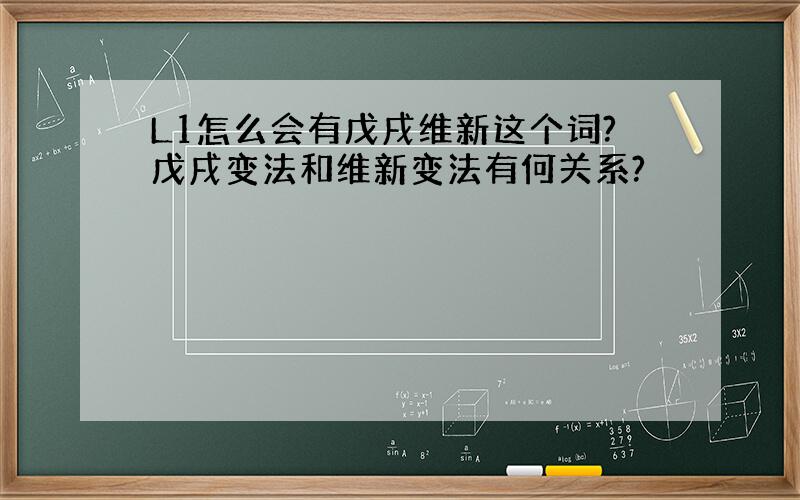 L1怎么会有戊戌维新这个词?戊戌变法和维新变法有何关系?