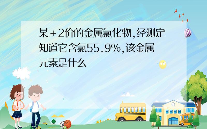 某＋2价的金属氯化物,经测定知道它含氯55.9％,该金属元素是什么