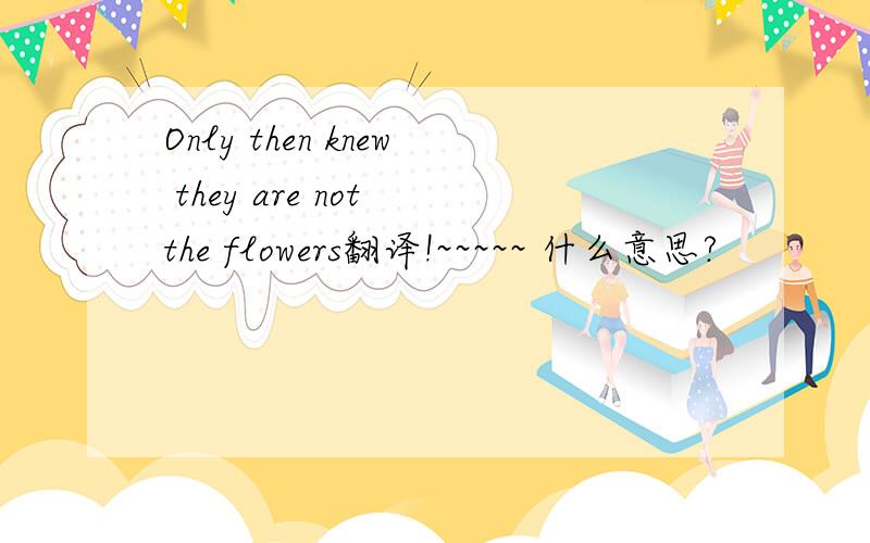 Only then knew they are not the flowers翻译!~~~~~ 什么意思?