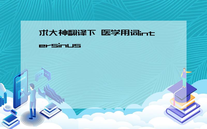 求大神翻译下 医学用词intersinus