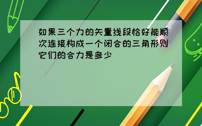 如果三个力的矢量线段恰好能顺次连接构成一个闭合的三角形则它们的合力是多少