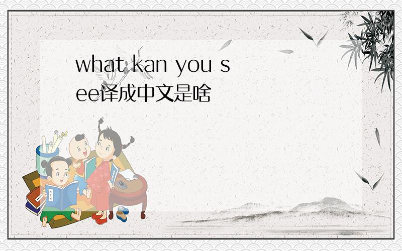 what kan you see译成中文是啥