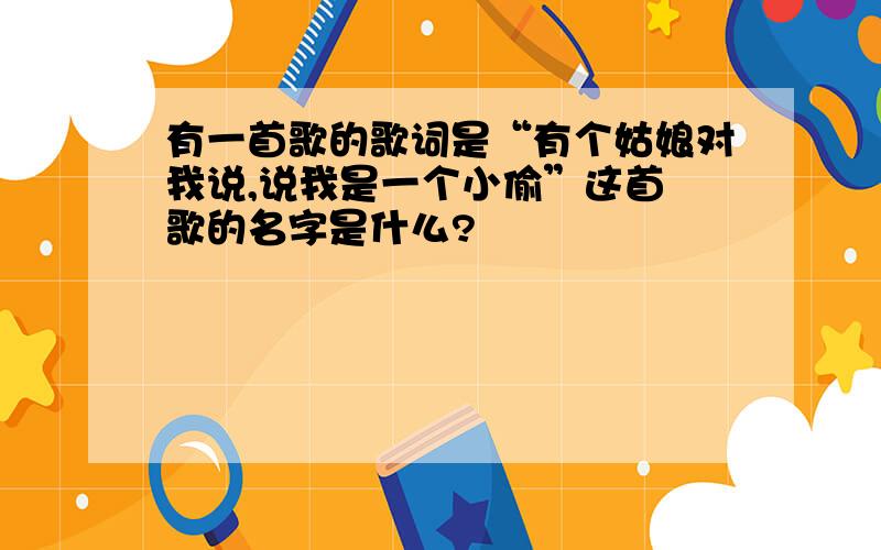 有一首歌的歌词是“有个姑娘对我说,说我是一个小偷”这首 歌的名字是什么?