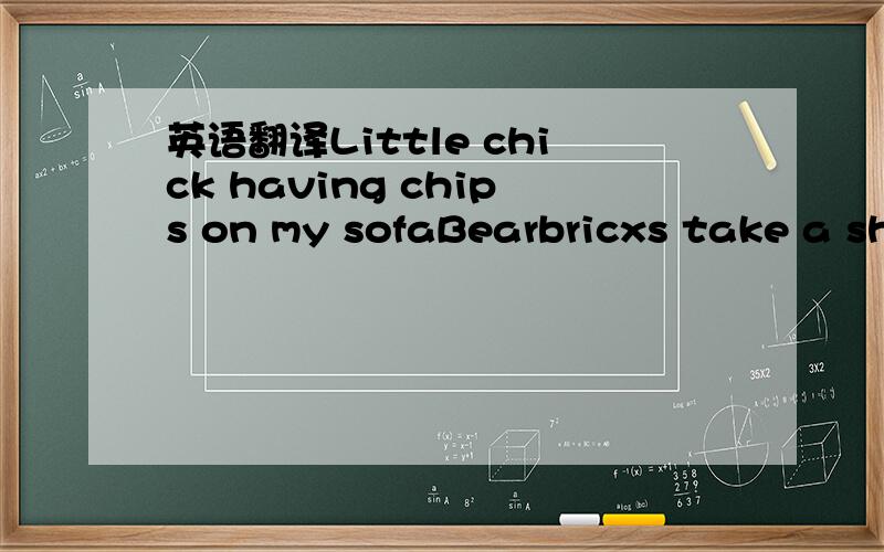 英语翻译Little chick having chips on my sofaBearbricxs take a sh