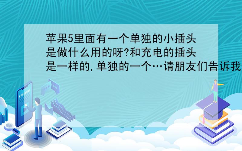 苹果5里面有一个单独的小插头是做什么用的呀?和充电的插头是一样的,单独的一个…请朋友们告诉我谢谢