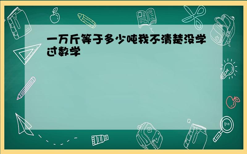 一万斤等于多少吨我不清楚没学过数学