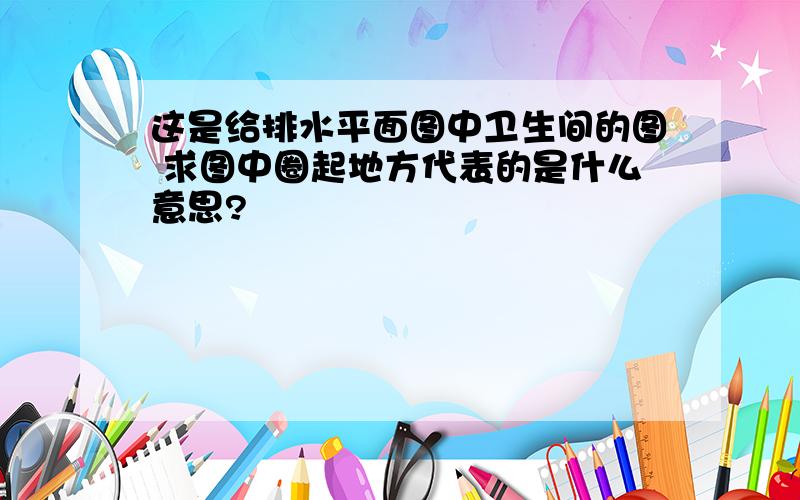 这是给排水平面图中卫生间的图 求图中圈起地方代表的是什么意思?