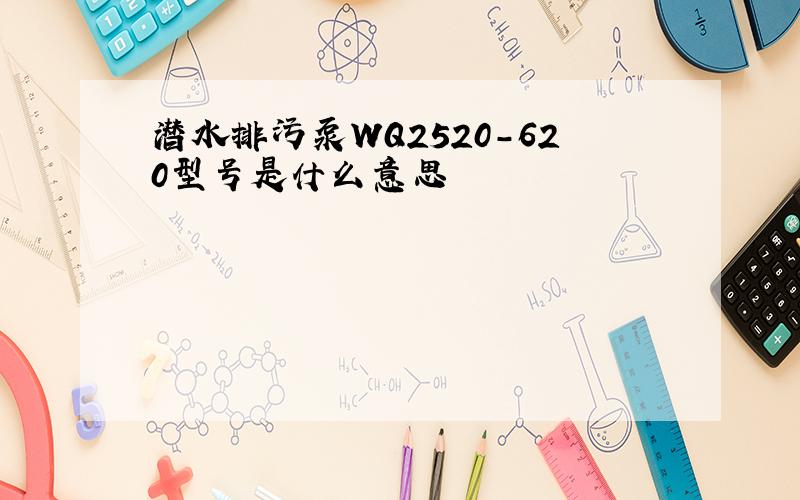 潜水排污泵WQ2520-620型号是什么意思