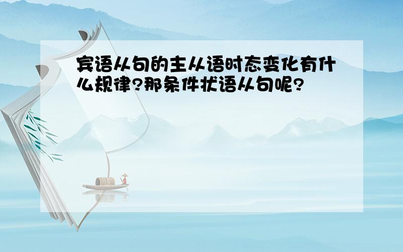 宾语从句的主从语时态变化有什么规律?那条件状语从句呢?