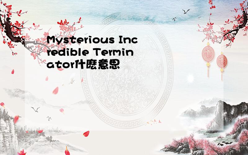 Mysterious Incredible Terminator什麽意思