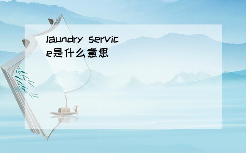 laundry service是什么意思