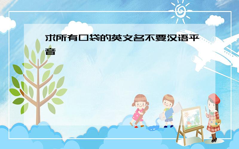 求所有口袋的英文名不要汉语平音