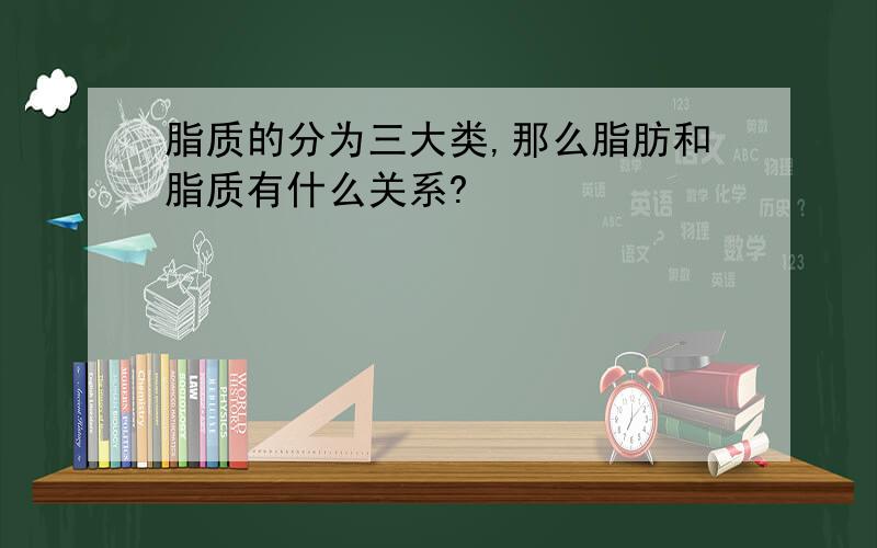 脂质的分为三大类,那么脂肪和脂质有什么关系?