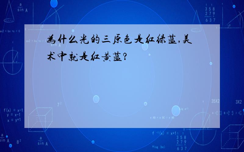 为什么光的三原色是红绿蓝,美术中就是红黄蓝?