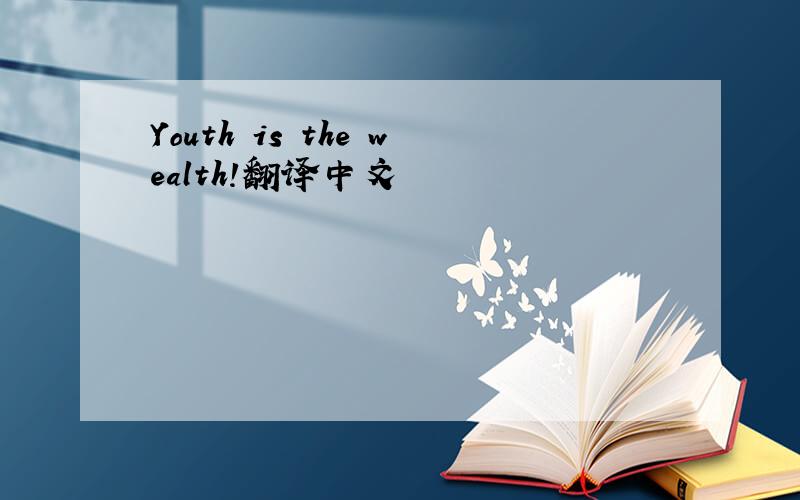 Youth is the wealth!翻译中文