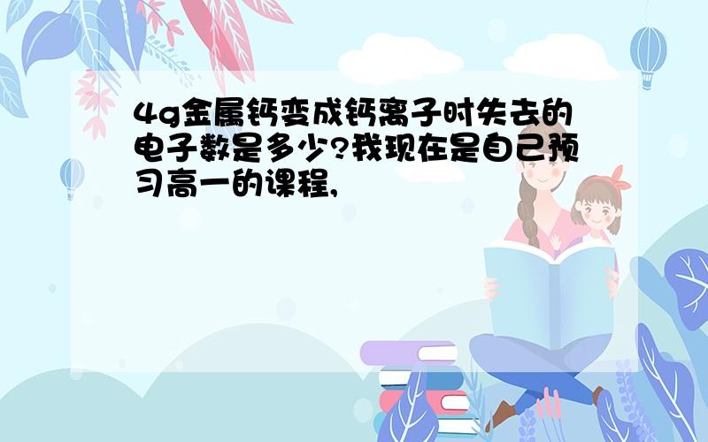 4g金属钙变成钙离子时失去的电子数是多少?我现在是自己预习高一的课程,