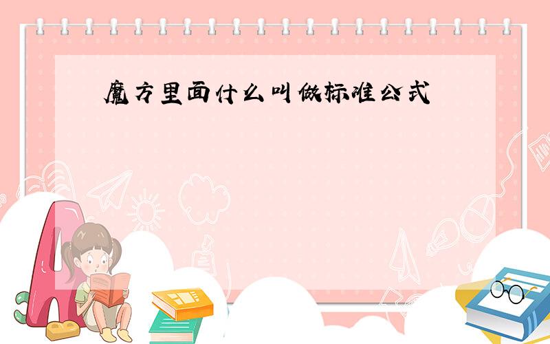 魔方里面什么叫做标准公式