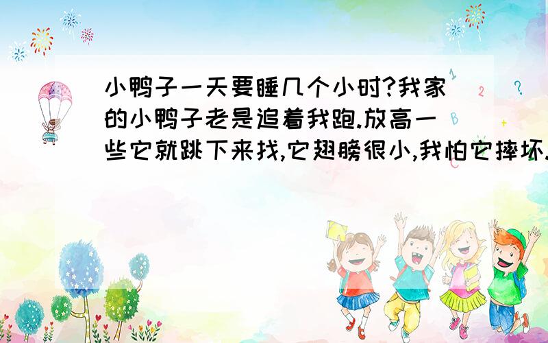 小鸭子一天要睡几个小时?我家的小鸭子老是追着我跑.放高一些它就跳下来找,它翅膀很小,我怕它摔坏.