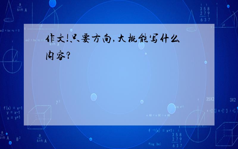 作文!只要方向,大概能写什么内容?