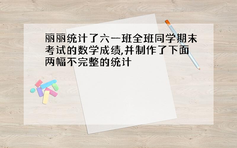 丽丽统计了六一班全班同学期末考试的数学成绩,并制作了下面两幅不完整的统计