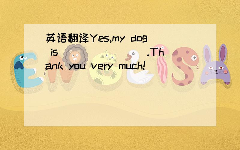 英语翻译Yes,my dog is________.Thank you very much!