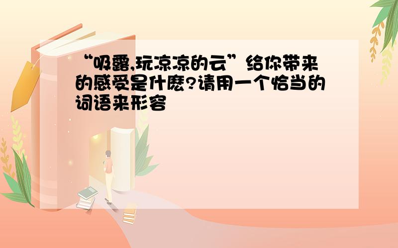 “吸露,玩凉凉的云”给你带来的感受是什麽?请用一个恰当的词语来形容