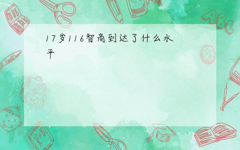 17岁116智商到达了什么水平