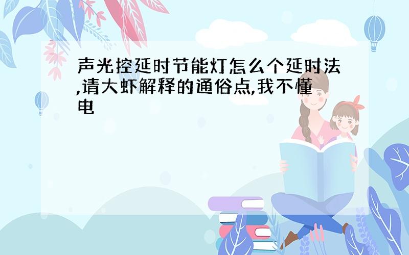 声光控延时节能灯怎么个延时法,请大虾解释的通俗点,我不懂电