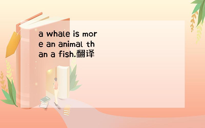 a whale is more an animal than a fish.翻译