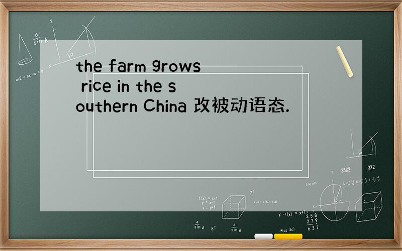 the farm grows rice in the southern China 改被动语态.