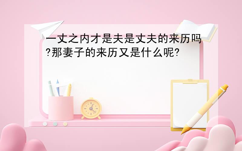 一丈之内才是夫是丈夫的来历吗?那妻子的来历又是什么呢?