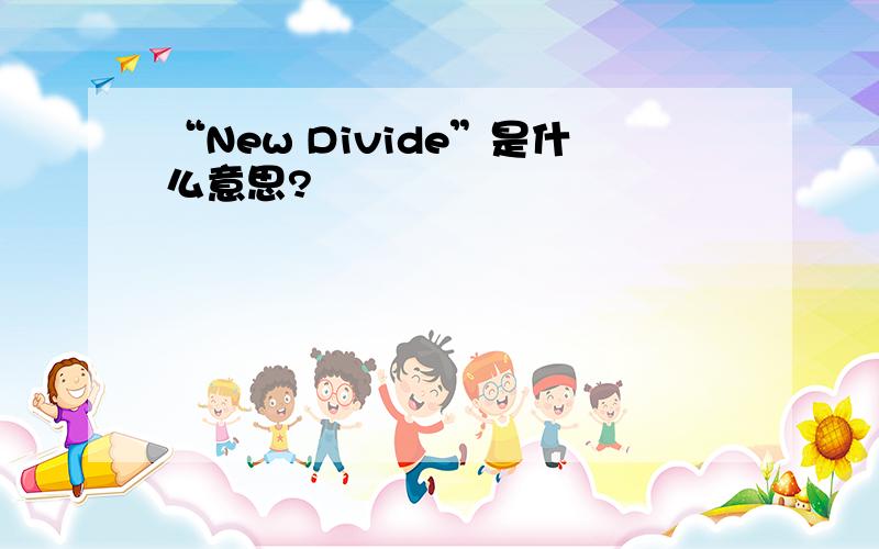 “New Divide”是什么意思?