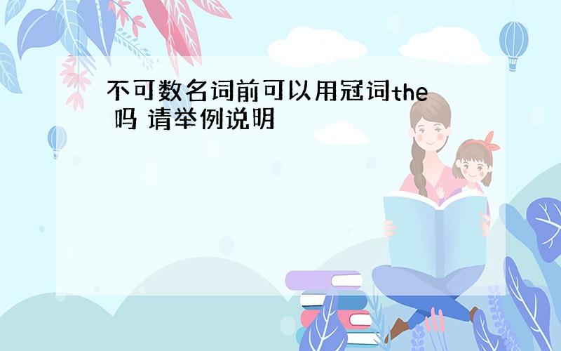 不可数名词前可以用冠词the 吗 请举例说明