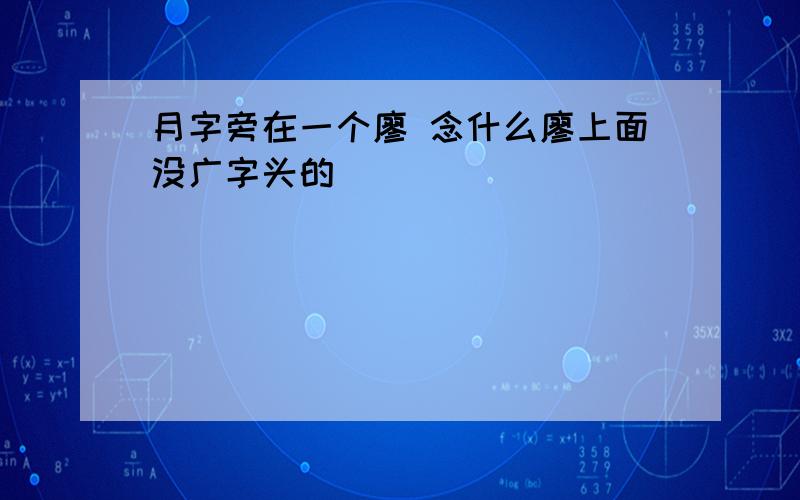 月字旁在一个廖 念什么廖上面没广字头的