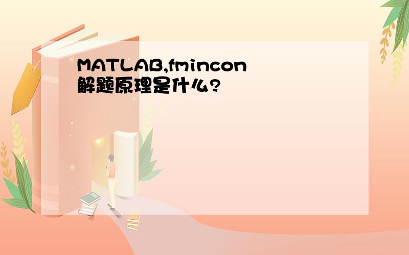 MATLAB,fmincon解题原理是什么?