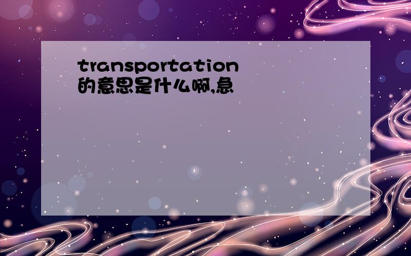 transportation的意思是什么啊,急