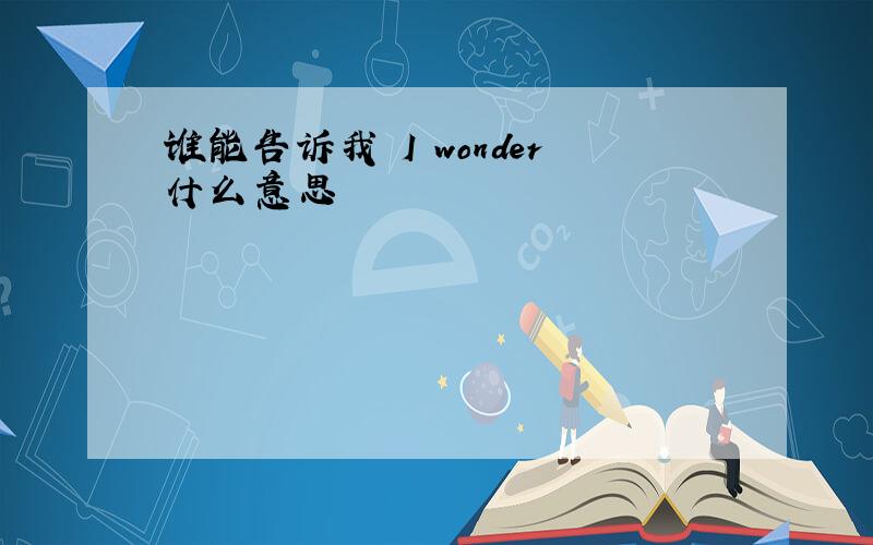 谁能告诉我 I wonder什么意思