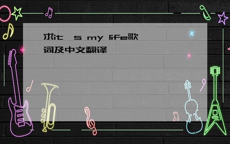 求it's my life歌词及中文翻译