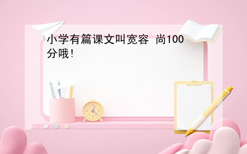 小学有篇课文叫宽容 尚100分哦!