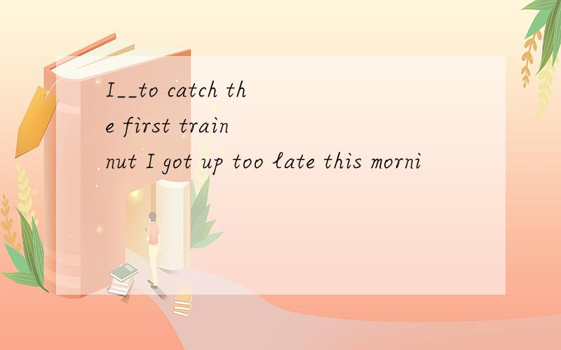 I__to catch the first train nut I got up too late this morni