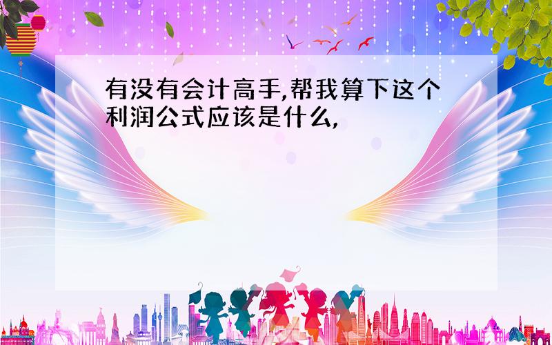 有没有会计高手,帮我算下这个利润公式应该是什么,