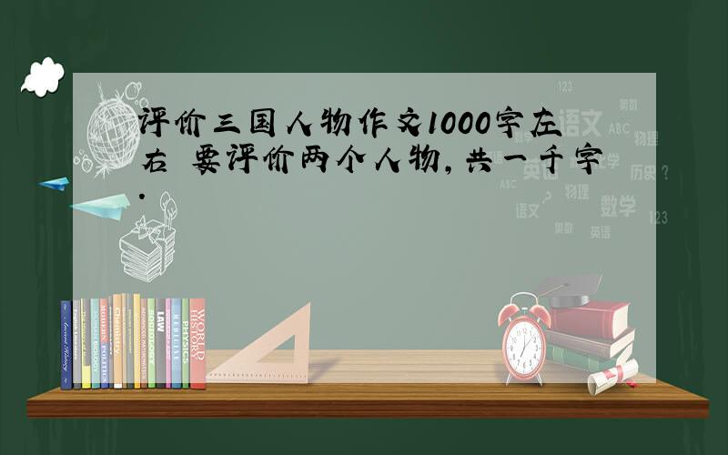 评价三国人物作文1000字左右 要评价两个人物,共一千字.