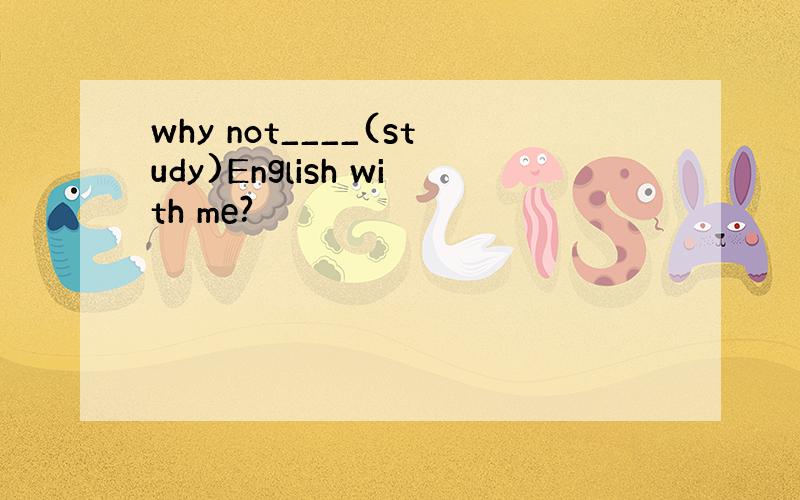 why not____(study)English with me?