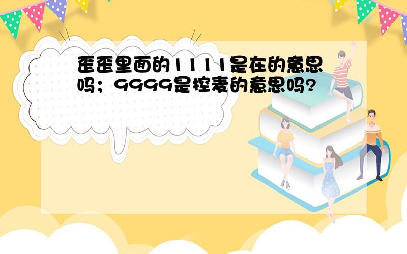 歪歪里面的1111是在的意思吗；9999是控麦的意思吗?