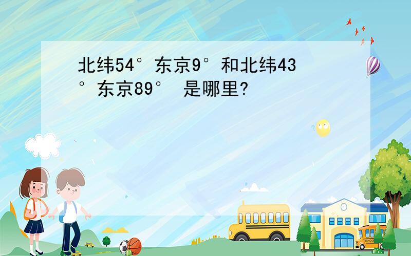 北纬54°东京9°和北纬43°东京89° 是哪里?