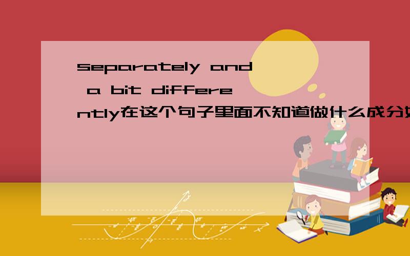 separately and a bit differently在这个句子里面不知道做什么成分好,求翻译~