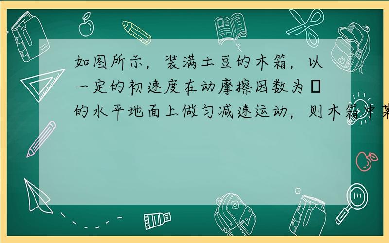 如图所示，装满土豆的木箱，以一定的初速度在动摩擦因数为μ的水平地面上做匀减速运动，则木箱中某一质量为m的土豆受到其他土豆