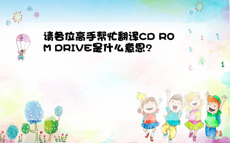 请各位高手帮忙翻译CD ROM DRIVE是什么意思?